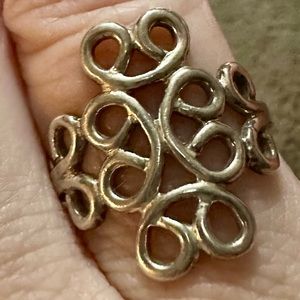Vintage Cellini Sterling Silver Modernist Ring Size 7